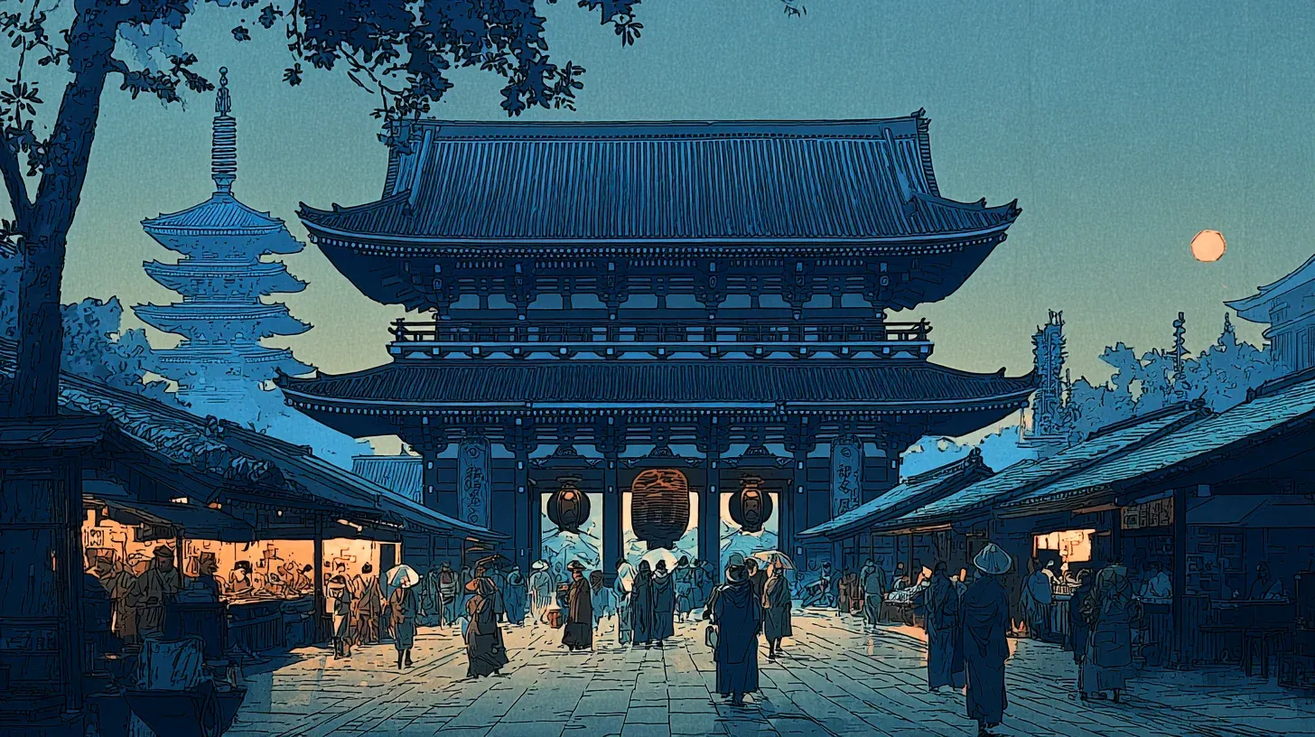 Sensō-ji temple and Nakamise-dōri shopping street in Asakusa — serving visitors since the Edo period